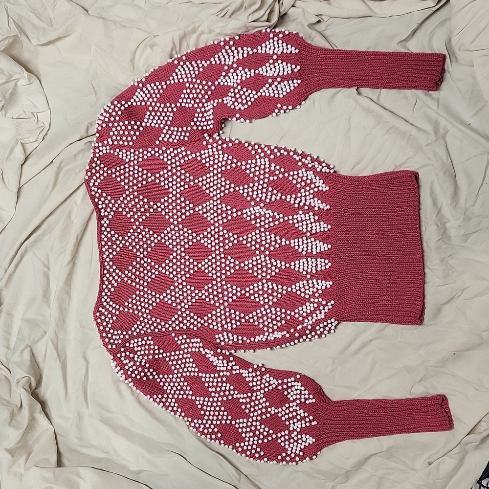 Vintage beaded knitted sweater l